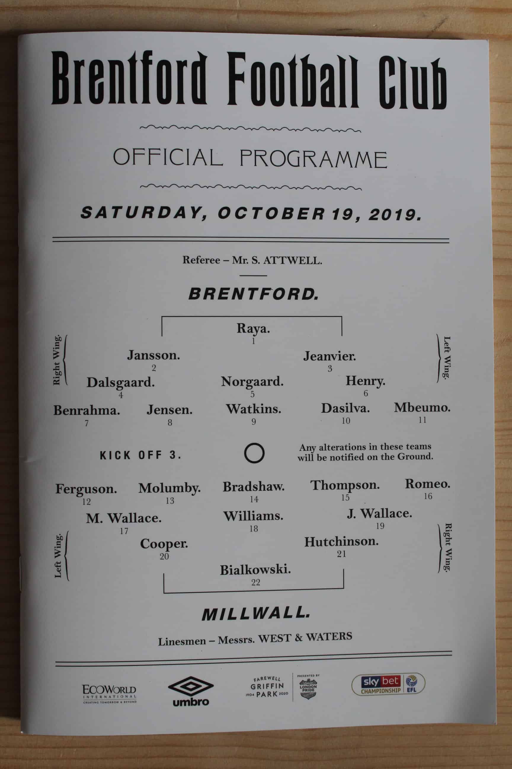 Brentford FC v Millwall FC